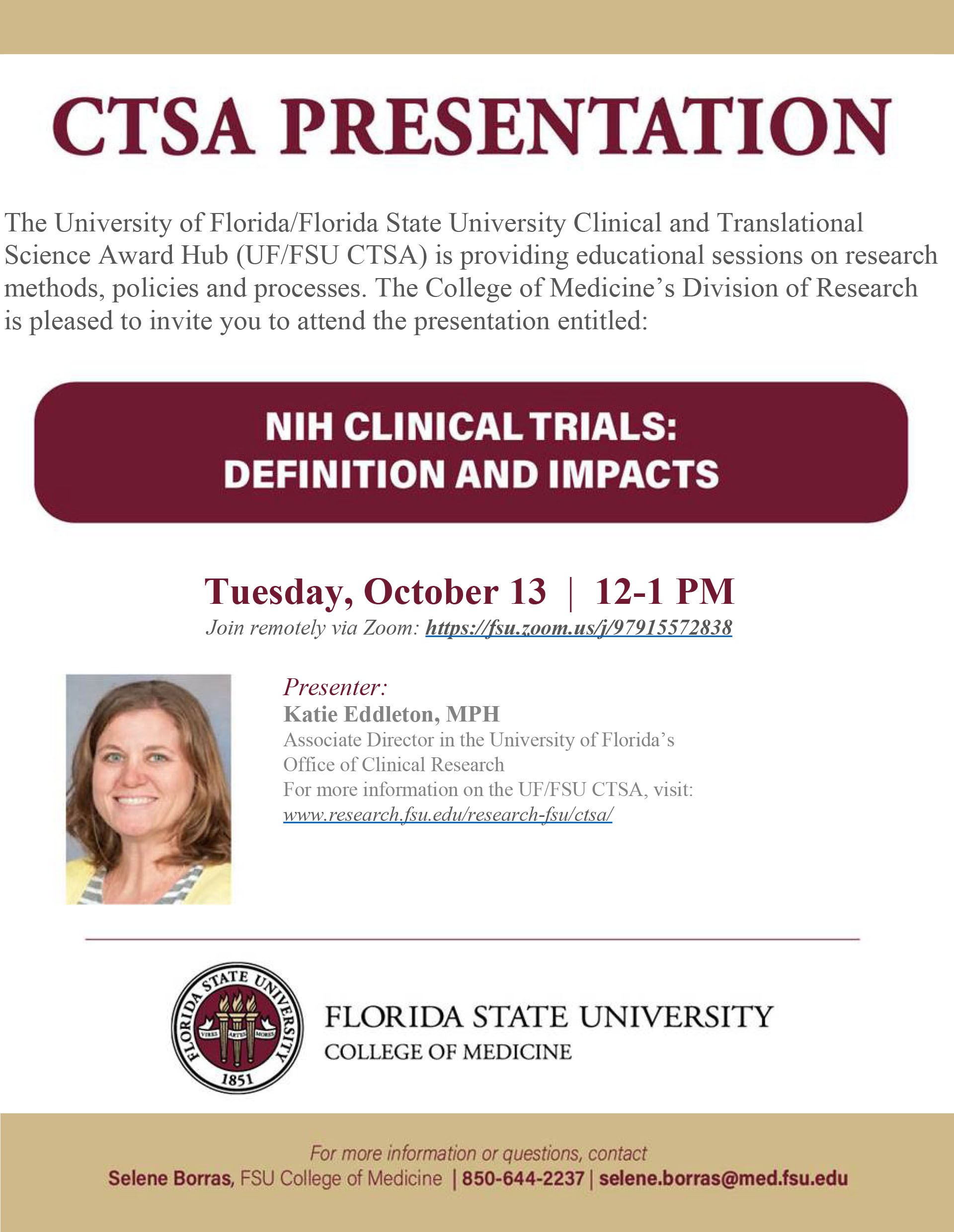 CTSA presentation Oct. 13