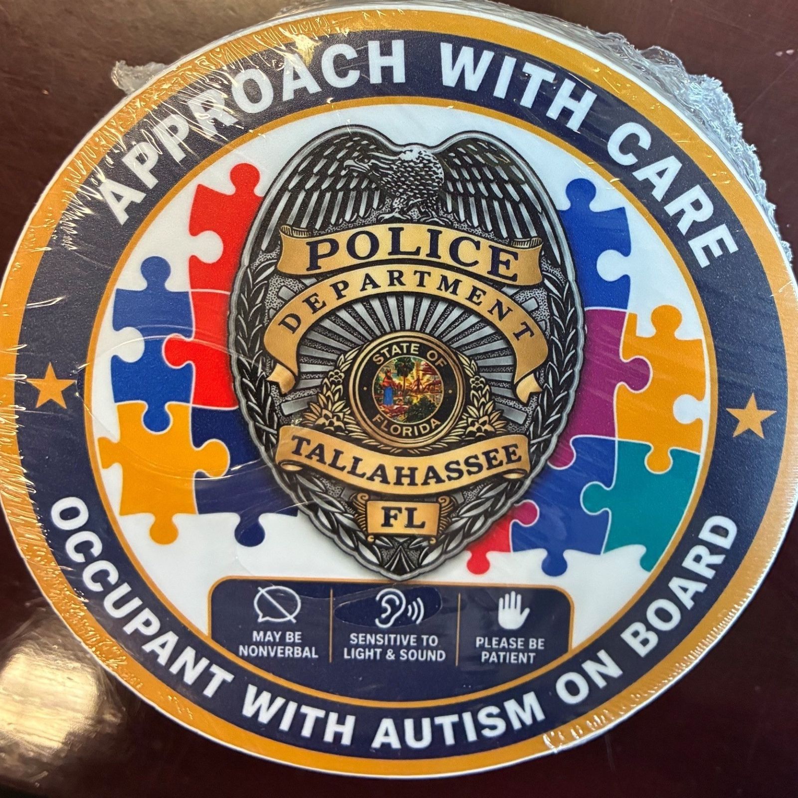 Photo of sticker for auto back window saying 