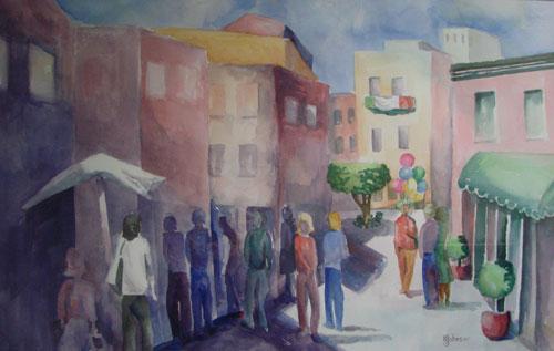 Heading to the Plaza by Nancy Juster Johnson
