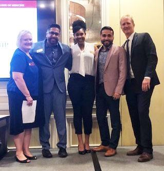 Class of 2020 medical students Murali Iyyani, Trevia Jackson and Jordan Carbonowere this year's Merit Scholarship Award winners.