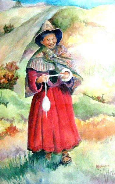 Peruvian Drop Spindle by Nancy Juster Johnson