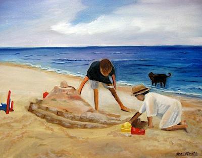 Nice Day at Beach by Nancy Smith
