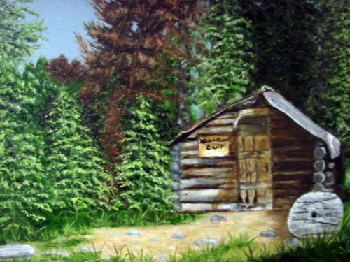Old Cabin in the Montana Mountains by Nancy Smith
