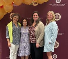 Photo: Dr. Elizabeth Foster, Ph.D., Ann DelRossi, Heather Stitely, Dr. Lauren Kendall, DNP, JM,RN