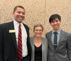 Sean Gabany, Associate Dean Foster, and Michael Hong