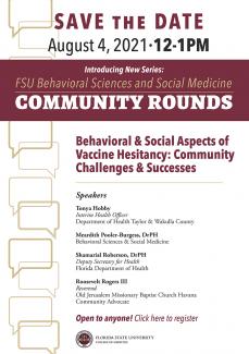 Flyer for inaugural FSU BSSM Community Rounds event