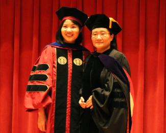 Xiaoyan Yu with her mentor and major professor, Yuan Wang