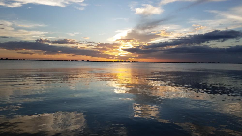 Sunset over beach in Sarasota