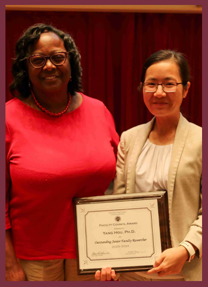 Yang Hou and Dean Littles with Award
