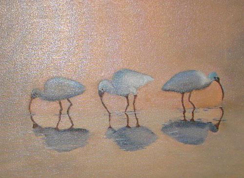 Birds Feeding by Nancy Smith