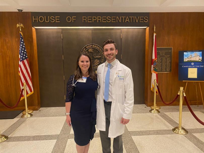 FSU faculty in front of the Florida House of Representatives